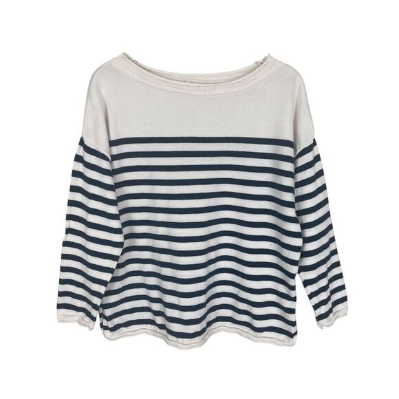 Pact 100% Organic Cotton Striped Sweater Size Small Classic Nautical Effortless - Picture 3 of 13